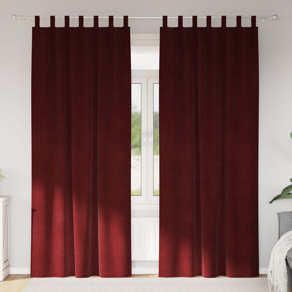 vidaXL Verdunkelungsvorh&auml;nge 2 pcs Weinrot 140 x 245 cm Samt