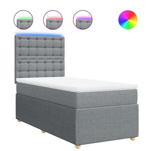 vidaXL Boxspringbett mit Matratze Hellgrau 80x200 cm Stoff