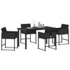 vidaXL Garten Essgruppe mit Kissen 5 pcs Schwarz Poly-Rattan
