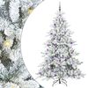 vidaXL K&uuml;nstlicher klappbarer Weihnachtsbaum Wei&szlig; 210 cm PVC und Stahl
