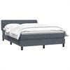 vidaXL Boxspringbett mit Matratze Dunkelgrau 140x220 cm Samt