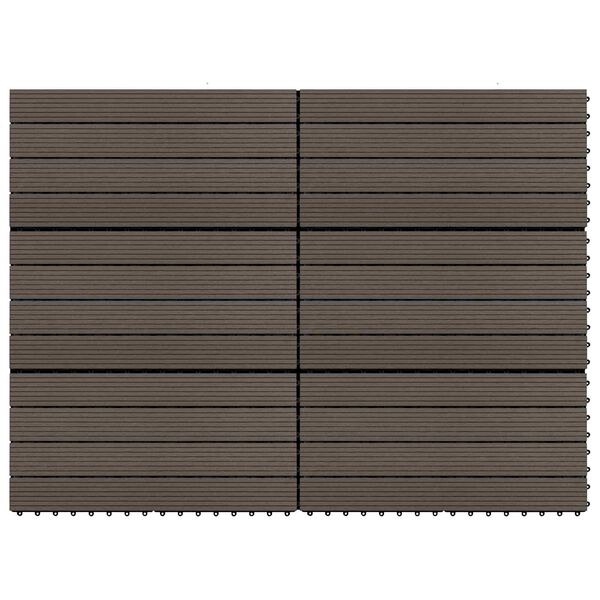 vidaXL Terrassenfliese 6 pcs Dunkelbraun 60 x 30 cm WPC