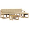 vidaXL Outdoor-Sofagarnitur 6 stk. Wei&szlig; und Beige