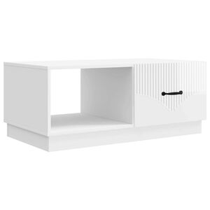 vidaXL Couchtisch Hochglanz Wei&szlig; 90 x 50 x 37 cm Holzwerkstoff