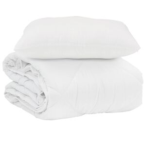 vidaXL Sommerdecke mit Kissen 2 pcs Wei&szlig; Mikrofaser