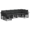 vidaXL Outdoor-Sofagarnitur 7 Stk. Schwarz und Dunkelgrau Polyester