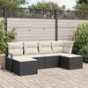 vidaXL Garten-Sofa-Set mit Kissen mit Speicher 6 pcs Schwarz und Creme