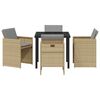 vidaXL Garten Essgruppe 5 pcs Beige Poly-Rattan