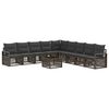 vidaXL Gartensofa-set 10 stk. Grau Poly-Rattan