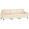 vidaXL 3-Sitzer-Sofa mit Hocker Creme 210 cm Samt
