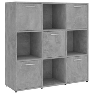 vidaXL B&uuml;cherregal Betongrau 90x30x90 cm Holzwerkstoff