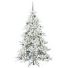 vidaXL K&uuml;nstlicher klappbarer Weihnachtsbaum Wei&szlig; 180 cm PVC und Stahl