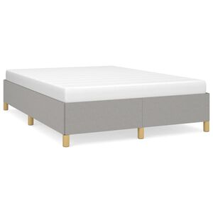 vidaXL Bettgestell ohne Matratze Hellgrau 135x190 cm Dunkelgrau Stoff