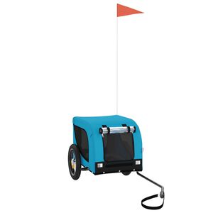 vidaXL Fahrradanh&auml;nger Hunde Blau und Schwarz Oxford-Gewebe & Eisen