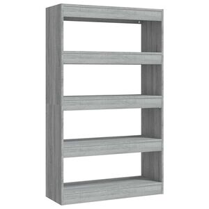 vidaXL B&uuml;cherregal/Raumteiler Grau Sonoma 80x30x135 cm Holzwerkstoff