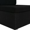 vidaXL Modulares Mittelsofa Poly Rattan Schwarz