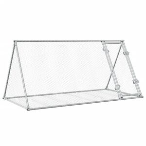 vidaXL Hasenstall Silbern 200x105x91 cm Verzinkter Stahl