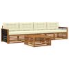 vidaXL Outdoor-Sofagarnitur mit Kissen 5 pcs Natur und Creme