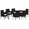 vidaXL Garten Essgruppe 7 stk. Schwarz Poly-Rattan