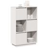 vidaXL Highboard Weiß 74x35x117 cm Massivholz Kiefer