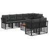vidaXL Outdoor-Sofagarnitur 9 stk. Schwarz und Dunkelgrau Polyester