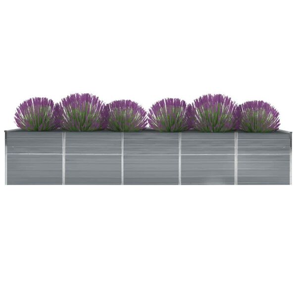 vidaXL Garten-Hochbeet Verzinkter Stahl 400×80×77 cm Grau