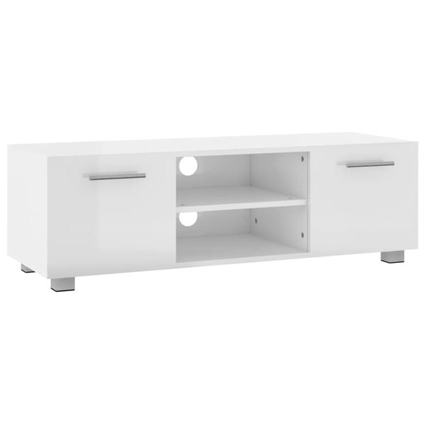 vidaXL TV-Schrank Hochglanz-Wei&szlig; 110x40x35 cm Holzwerkstoff