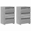 vidaXL Nachttische 2 Stk. Grau Sonoma 40x35x62,5 cm Holzwerkstoff