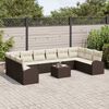 vidaXL Sofa Set mit Kissen 11 pcs Braun und Creme Poly-Rattan