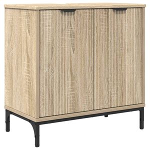 vidaXL Waschbeckenschrank mit T&uuml;r Sonoma-Eiche 60,5 x 33,5 x 61 cm