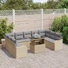 vidaXL Garten-Sofa-Set mit Kissen mit Kissen 10 pcs Beige Poly Rattan