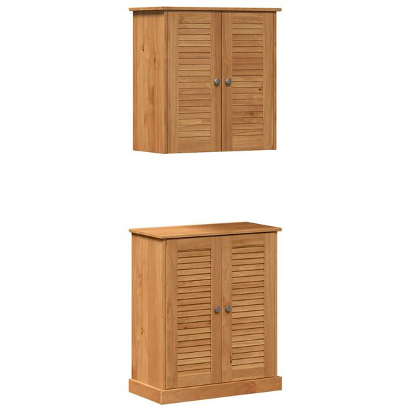 vidaXL Badezimmermöbel Set mit Tür VIGO 2 pcs Braun 67,5 x 34 x 80 cm