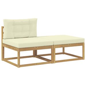 vidaXL 2 St&uuml;ck Outdoor-Fu&szlig;hocker Polyester Wei&szlig;