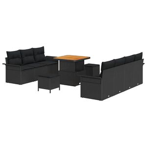 vidaXL Garten-Sofa-Set 10 stk. 9-Sitzer Schwarz