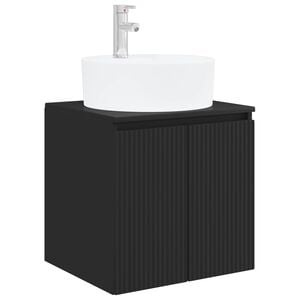 vidaXL Wandmontierte Waschtisch Schwarz 49,5 x 44,5 x 65 cm