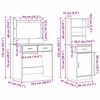 vidaXL Schminktisch mit Spiegelbeleuchtung 2 pcs Grau Holzwerkstoff