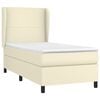 vidaXL Boxspringbett mit Matratze Creme 80x200 cm Kunstleder
