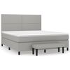 vidaXL Boxspringbett mit Matratze Hellgrau 180x200 cm Stoff