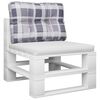 vidaXL Palettenkissen Grau Karomuster 60x40x12 cm Stoff