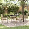 vidaXL Garten Essgruppe mit Kissen 5 pcs Beige Poly-Rattan