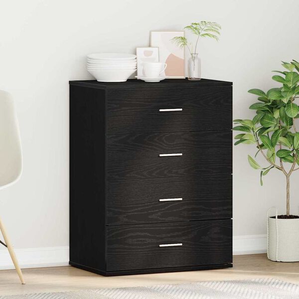 vidaXL Sideboard Schwarz Eichen-Optik 60 x 39 x 80 cm Holzwerkstoff
