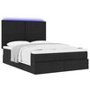 vidaXL Ottoman-Bett mit Matratze & LEDs Schwarz 140x190 cm Stoff