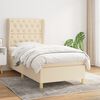 vidaXL Boxspringbett mit Matratze Creme 80x200 cm Stoff