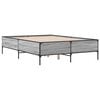 vidaXL Bettgestell Grau Sonoma 135x190 cm Holzwerkstoff und Metall