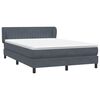 vidaXL Boxspringbett mit Matratze Dunkelgrau 140x220 cm Samt