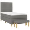 vidaXL Boxspringbett mit Matratze Dunkelgrau 90x200 cm Stoff