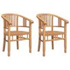vidaXL Gartenstühle 2 pcs Braun 63 x 58 x 89 cm Teak-Massivholz