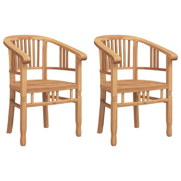 vidaXL Gartenstühle 2 pcs Braun 63 x 58 x 89 cm Teak-Massivholz