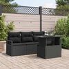 vidaXL Gartensofa-set mit Kissen 5 pcs Schwarz Poly Rattan
