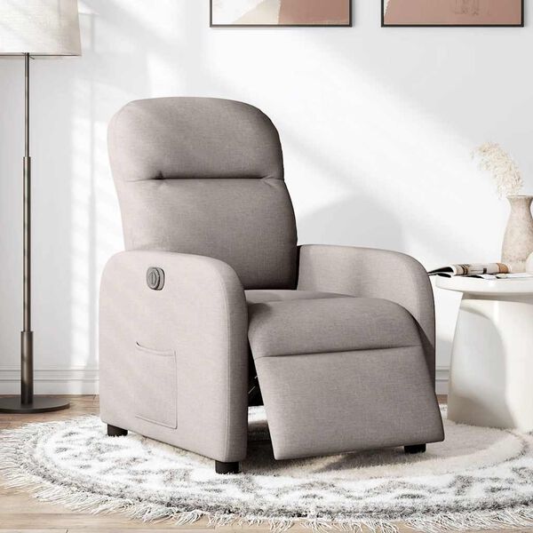 vidaXL Relaxsessel Elektrisch Taupe Stoff